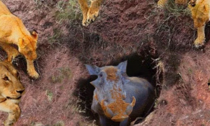 疣猪在洞里睡觉被吃